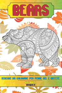 Disegni da colorare per penne gel e matite - Mandala - Animali - Bears