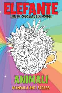 Libri da colorare Zen Doodle - Mandala Anti stress - Animali - Elefante