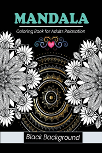 Mandala coloring book for adults relaxation Black Background