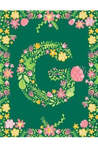 Floral Initial G Monogram Journal