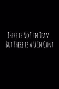 There is No I in Team. But There is a U In Cunt