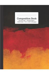 Composition Book German Flag - Painted Edition Wide Rule