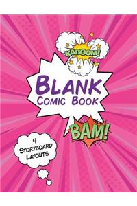 Blank Comic Book 4 Storyboard Layouts