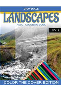 Grayscale LANDSCAPES Adult Coloring Book Vol.4