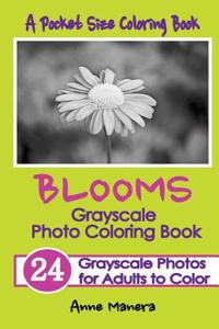 Blooms Grayscale Pocket Size Photo Coloring Book