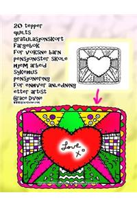 20 tepper quilts gratulasjonskort fargebok for voksne barn pensjonister skole hjem arbeid sykehus pensjonering for enhver anledning etter artist Grace Divine