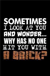 Sometimes I Look at You and Wonder... Why Has No One Hit You with a Brick?