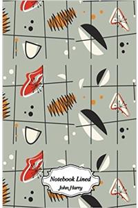 Retro Pattern Notebook: Blank Lined Page Softcover Journal: 8