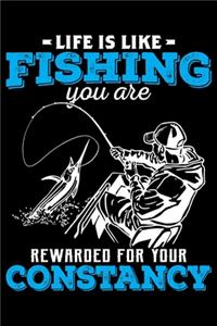 Life Is Like Fishing You Are Rewarded For Your Constancy