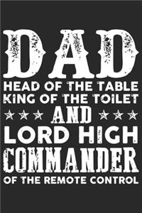Dad head of the table king of the toilet and lord high commander of the remote control