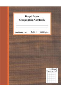 Graph Composition Notebook 4 Squares per inch 4x4 Quad Ruled 4 to 1 / 8.5 x 11 100 Sheets