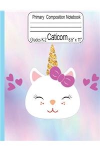 Caticorn Primary Composition Notebook Grades K-2 8.5
