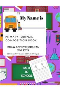 Primary Journal Composition Notebook Grade K-2 Draw and Write Journal for Kids B