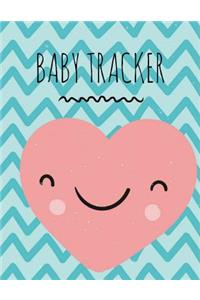 Baby Tracker: Pink Heart Design Log Book for Baby Activity: Eat, Sleep and Poop and Record Baby Immunizations and Medication