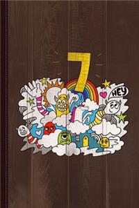 7th Birthday Monsters Unicorn Journal Notebook