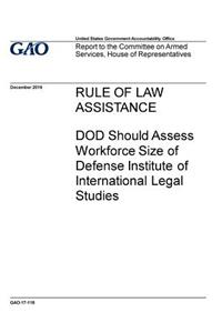 Rule of law assistance, DOD should assess workforce size of Defense Institute of International Legal Studies