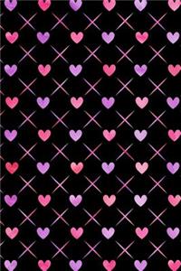 Journal Notebook Quilted Watercolor Hearts Pattern 1