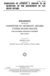 Nomination of Anthony J. Principi to Be Secretary of the Department of Veterans Affairs