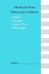 Wirebound Music Manuscript notebook