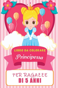 Principessa libro da colorare per i bambini di 5 anni