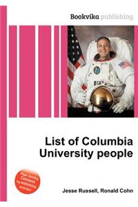 List of Columbia University People