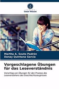 Vorgeschlagene Übungen für das Leseverständnis