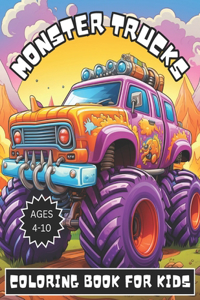 Monster Trucks Coloring Book For Kids