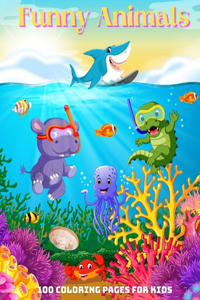 Funny Animals - 100 coloring pages for kids