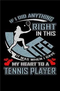 If I Did Anything Right in This Life It Was When I Gave My Heart to a Tennis Player