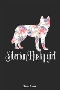 Siberian Husky Girl Weekly Planner