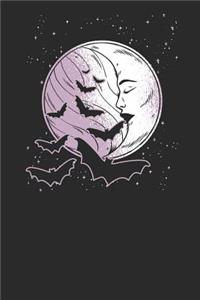 Crescent Moon with Bats