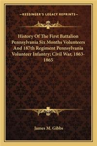 History Of The First Battalion Pennsylvania Six Months Volunteers And 187th Regiment Pennsylvania Volunteer Infantry; Civil War, 1863-1865