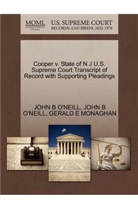 Cooper V. State of N J U.S. Supreme Court Transcript of Record with Supporting Pleadings