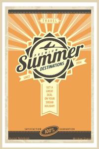Summer Destinations Journal Notebook Writing Diary: Vintage Travel Sign - Lined 160 Pages - 6 X 9 Medium Journal for Writing in