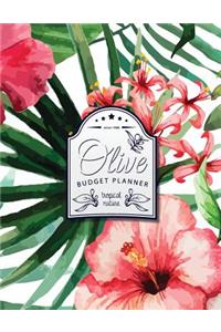 Olive Budget Planner: Tropical Design Monthly Bill Organizer 2017, Size 8.5x11: Expense Tracker for 24 Months