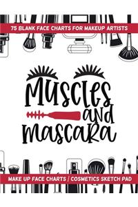 Muscles And Mascara - 75 Blank Face Charts For Makeup Artists