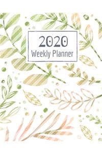 Weekly Planner for 2020- 52 Weeks Planner Schedule Organizer- 8"x10" 120 pages Book 9: Large Floral Cover Planner for Weekly Scheduling Organizing Goal Setting- January 2020/December 2020