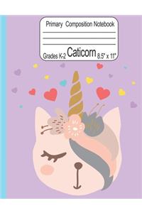 Caticorn Primary Composition Notebook Grades K-2 8.5