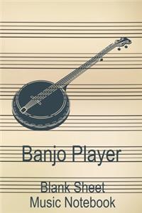 Banjo Player Blank Sheet Music Notebook