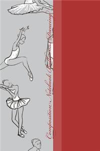 Composition Notebook Ballerinas Dancing: Cool Ballerina Gray Pattern 6 X 9 Graph Ruled Paper Notebook, Appreciation, Quote Journal or Diary Unique Inspirational Gift for Family, Friend or Teacher, Beginning or End of School Year, Retirement, Birthd