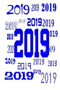 2019 Daily Planner Blue White 384 Pages