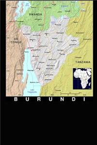 Modern Day Color Map of the Nation Burundi in Africa Journal