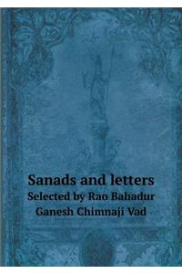Sanads and letters Selected by Rao Bahadur Ganesh Chimnaji Vad