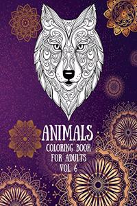 Animals Coloring Book For Adults vol. 6