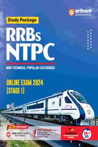 ArRIHANT STUDY PACKAGE I RRBs NTPC ONLINE EXAM 2024 I COMPLETE STUDY MATERIAL WITH FREE ONLINE SUPPORT