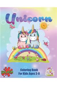 Unicorn coloring book for kids ages 3-8