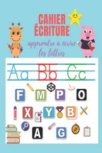 Cahier d'écriture apprendre à écrire les lettres