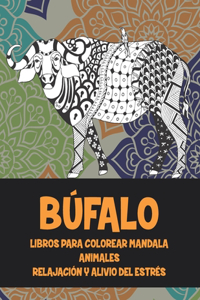 Libros para colorear Mandala - Relajación y alivio del estrés - Animales - Búfalo
