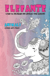 Libri da colorare con animali per bambini - Disegni Anti stress - Animali - Elefante