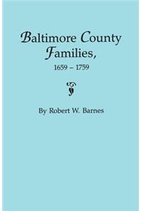 Baltimore County Families, 1659-1759